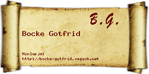 Bocke Gotfrid névjegykártya